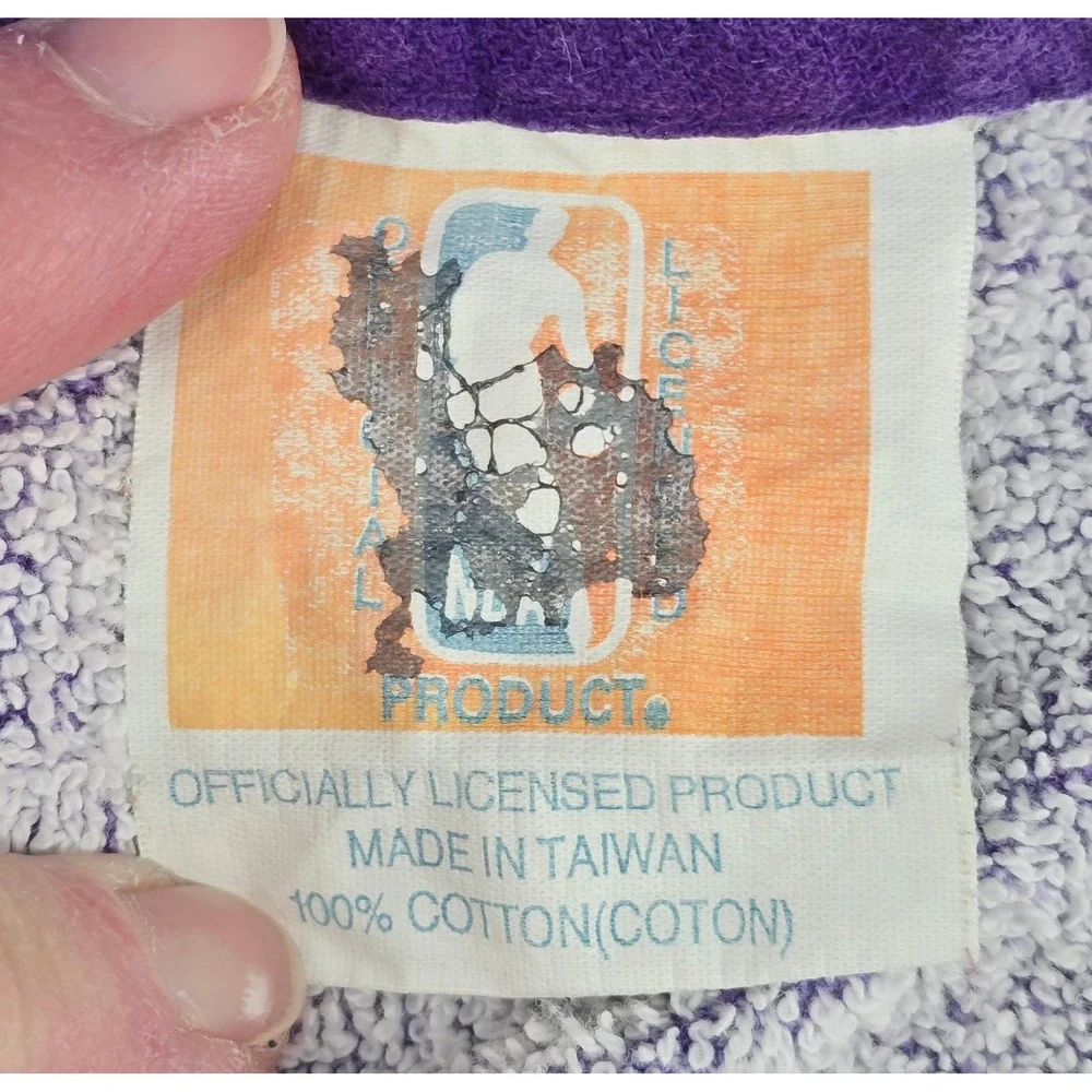 Vintage NBA Utah Jazz Beach‎ Towel Purple Mountain Logo 90s Basketball Graphic